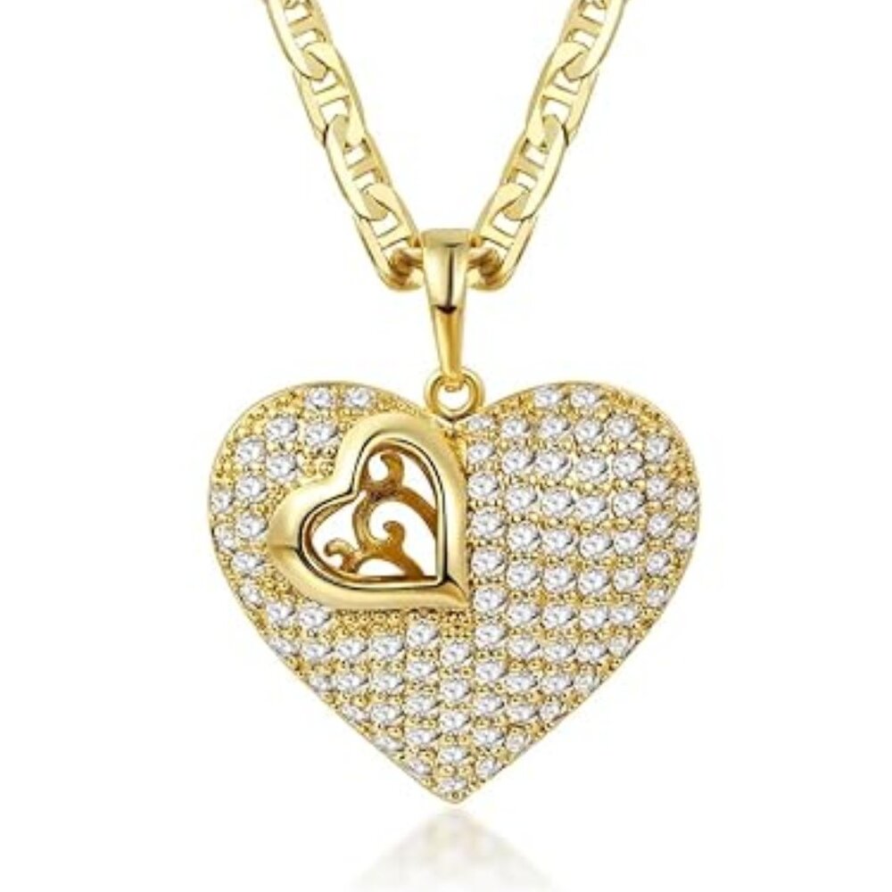 Womans 18k Heart Necklace -